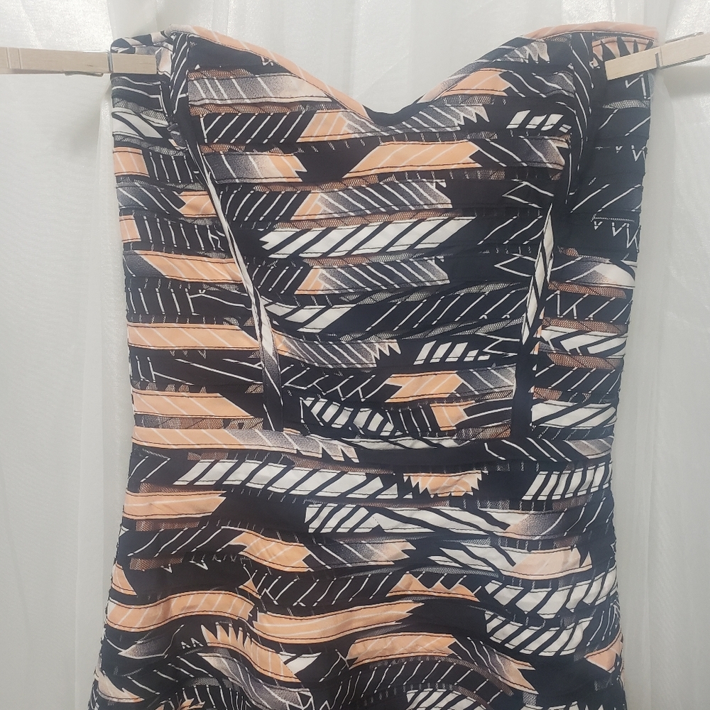 Parker Sz XS NWT Molly Strapless Geo Mini-Dress - Picture 14 of 15
